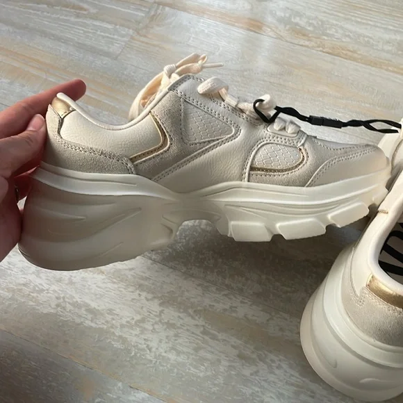 Zara Cream Women's Sneakers - Picture 4 of 7